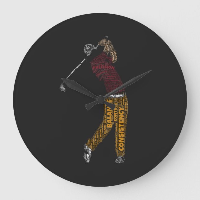 Precision Balans Konsekvens Golf Typografi Lek Stor Klocka (Framsida)