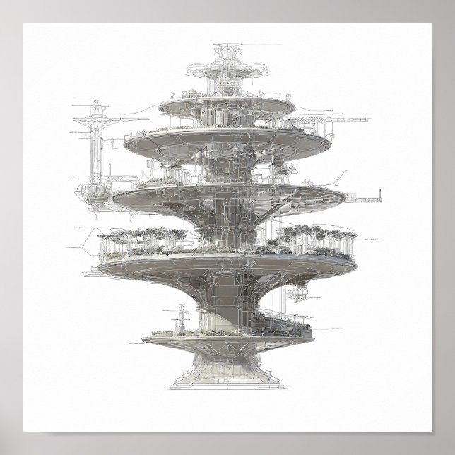 Precision Engineering Art: Hydroponic Helix System Poster (Framsidan)