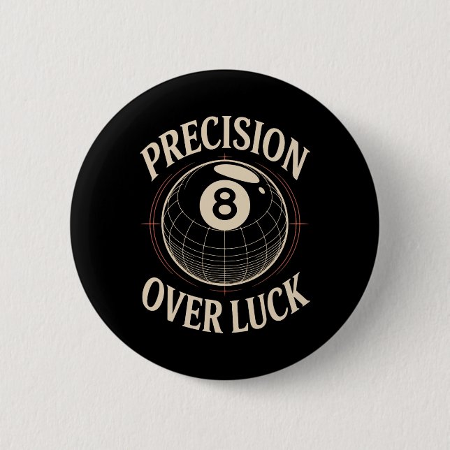 Precision över Tur 8 Boll-miljardsteg Retro Knapp (Framsida)