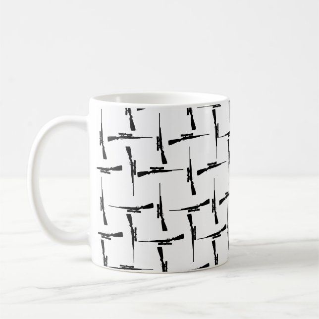 Precision-uppföljning: Jakt på Motif Black and Whi Kaffemugg (Vänster)