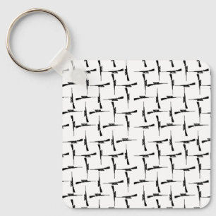 Precision-uppföljning: Jakt på Motif Black and Whi Nyckelring