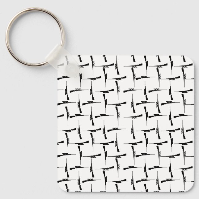 Precision-uppföljning: Jakt på Motif Black and Whi Nyckelring (Framsida)