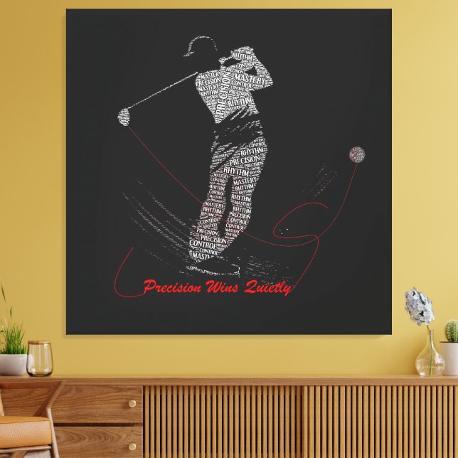 Precision vinner tyst Golf Ord Konst Canvastryck (Insitu (Vardagsrum))