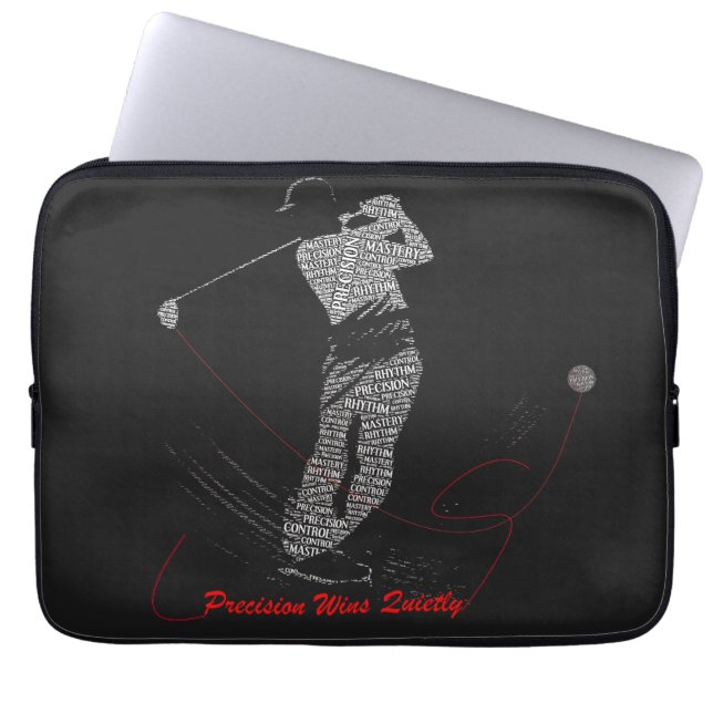Precision vinner tyst Golf Ord Konst Laptop Fodral (Framsidan)