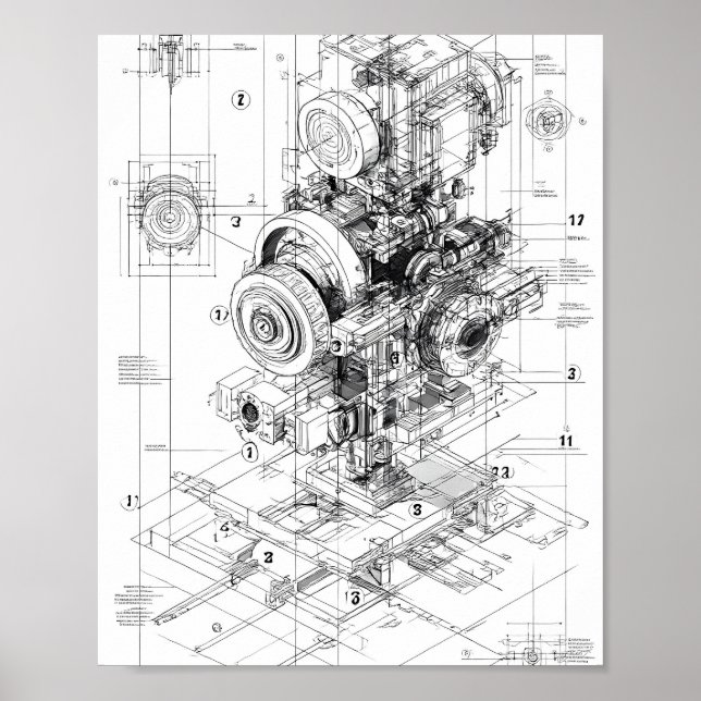 Precisionsteknikens konst: Modulär maskin Poster (Framsidan)