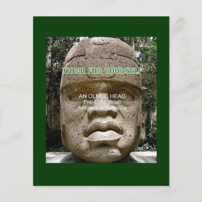 Precolombianskt amerikanskt Olmec-huvud Flygblad (Framsidan)