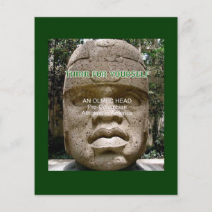Precolombianskt amerikanskt Olmec-huvud Flygblad