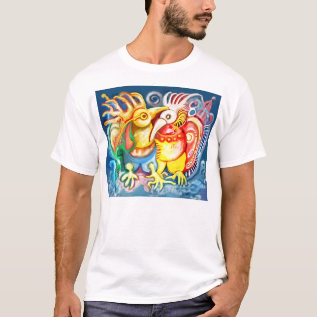 Precolumbian fåglar tee shirt (Framsida)