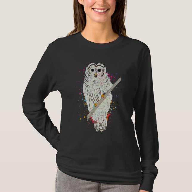 Predator Forest Animal Wise Bird Uggla 1 T Shirt (Framsida)