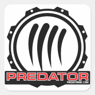 Predator Inc. Gear Logotyp Fyrkantigt Klistermärke