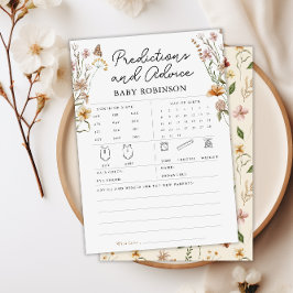 Predictions Advice Boho Game Card för Wildblomma B Inbjudningar