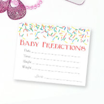 Predictions-spel för Girl Baby Sprinkle Baby