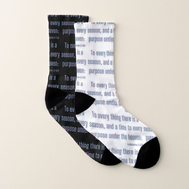 Predikaren 3:1 Bibelvers Duo All-Over-Print Strumpor (Par)
