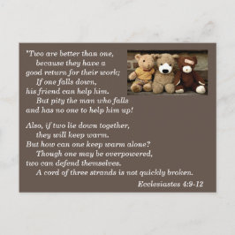 Predikaren 4:9-12 Bibelvers Minnes Postkort Vykort