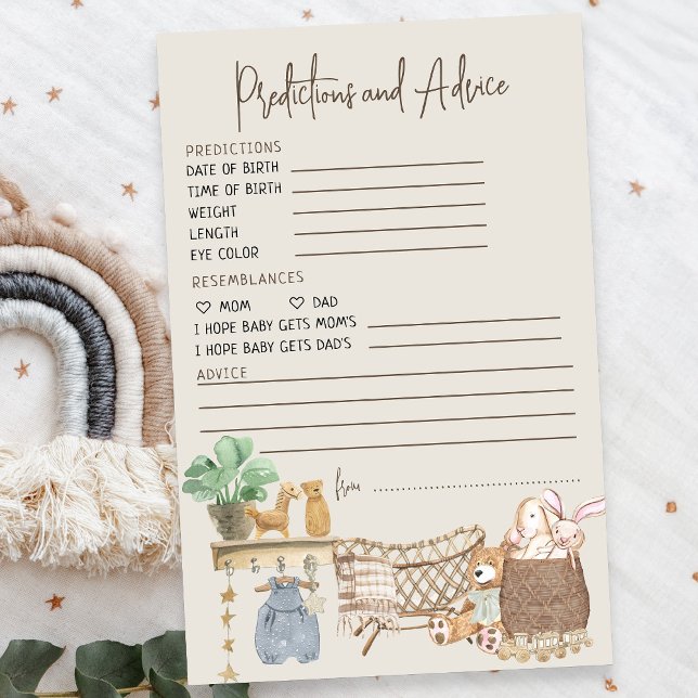 Predikationer och råd Boho Nursery Baby Shower (Predictions and Advice Baby Shower activity - from my Boho Baby Nursery Collection)