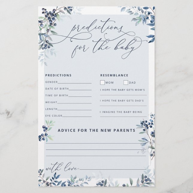 Predikationer och råd för babybabyskor för blåbär (Framsida)