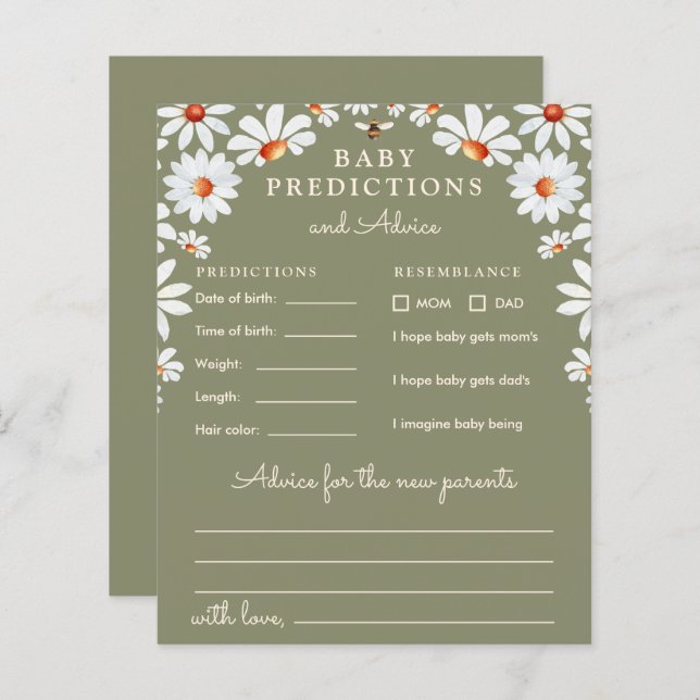 Predikationer och råd för daisy Baby (Fram/baksida)