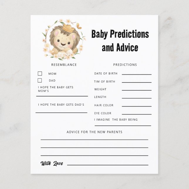 Predikationer och råd för Lejona kung-Baby (Framsida)