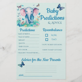 Predikationskort för Baby Elephant Blue Baby
