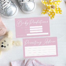 Predikationsråd för chic Rosa Baby Shower Predicti Tilläggskort