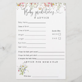 Predikationsråd för elegant Wildblommor Baby Showe