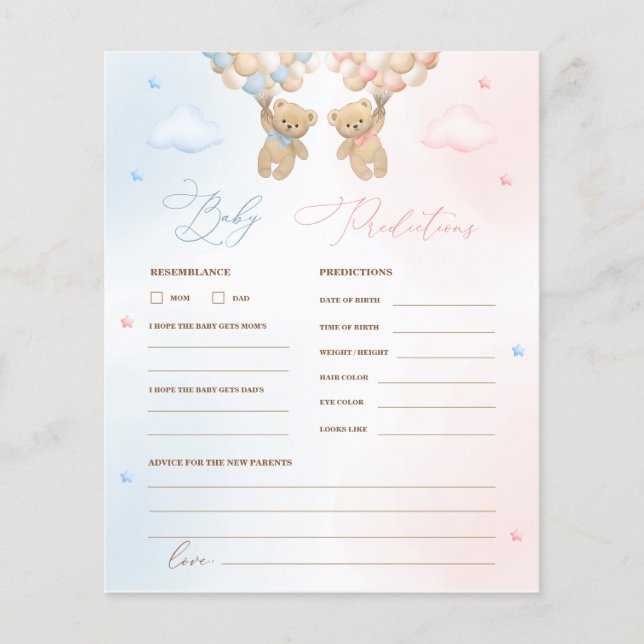 Predikationsspel för Baby i nalle Gender Visa (Framsida)