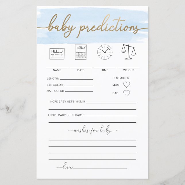 Predikationsspel för blå vattenfärg Baby (Framsida)