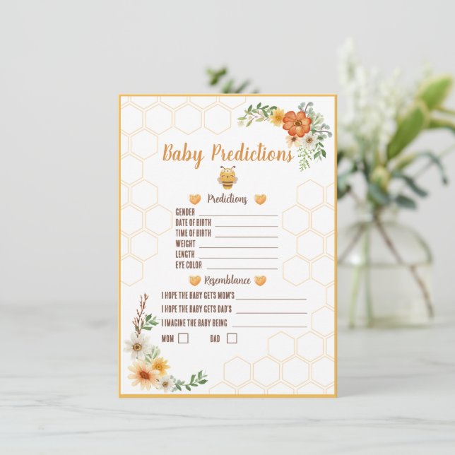 Predikationsspel för mamma till Bee Baby Shower Tilläggskort (Stående Fram)