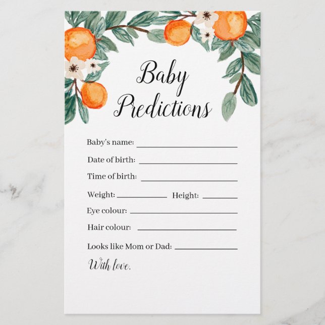 Predikationsspel för Orange Twin Baby Shower Baby (Framsida)