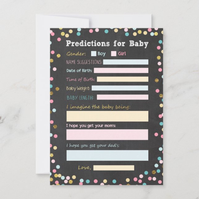 Prediktioner för Baby Gender visar spelaktivitet Inbjudningar (Framsida)