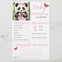 Prediktionskort Baby Panda Bear Girl Baby