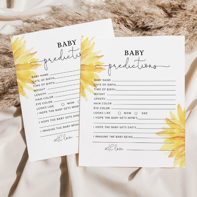 Prediktionskort för solrosbabydusch i baby (Skapare uppladdad)