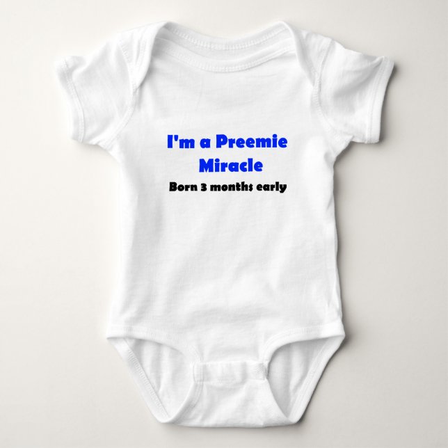 Preemie Miracle Born 3 månader tidigt, Boy Tee Shirt (Framsida)