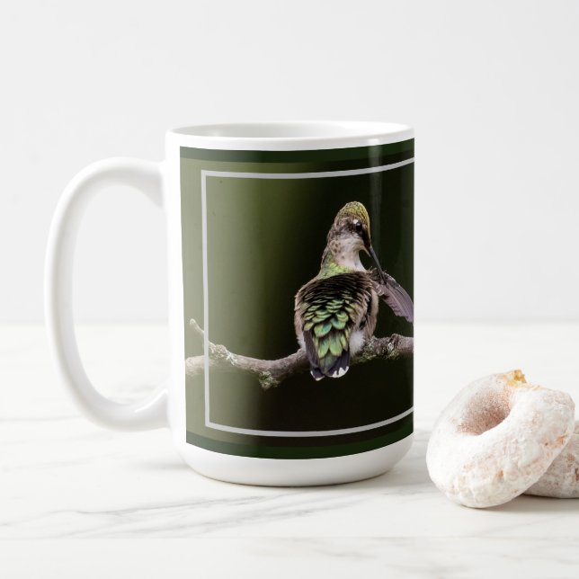 Preening Hummingbird Kaffemugg (Med munk)