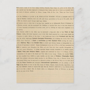Preface New mercantile Marine atlas Vykort