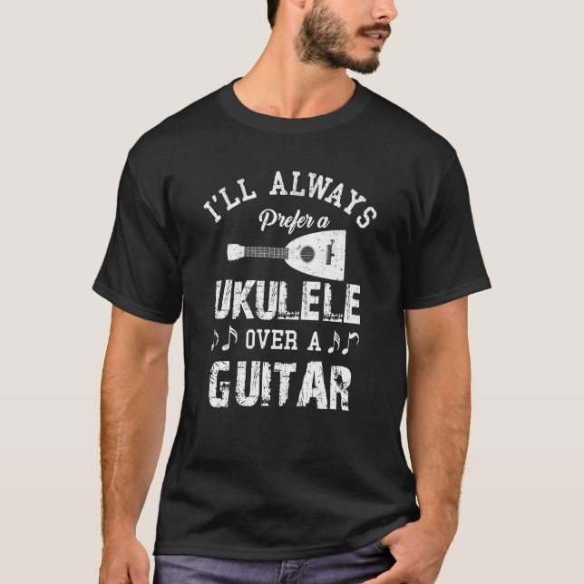 Prefer Ukulele Guitar Player Hawaiian Music Player T Shirt (Framsida)
