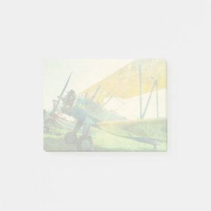 Preflight Biplaneantikvitetflygplan Post-it Block