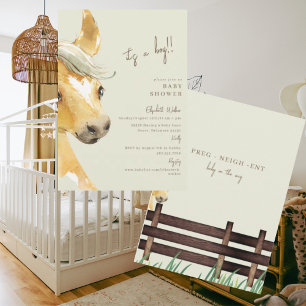 Preg-nära Horse Det är en pojk-babystötare Inbjudningar