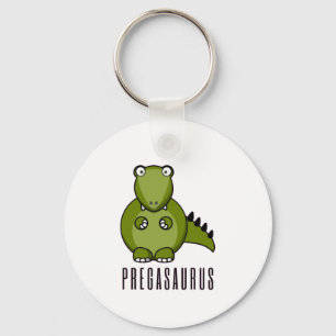 Pregasaurus Funny Gift för Gravid Announcement Nyckelring