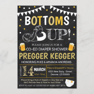 Pregger Kegger Baby Shower-inbjudan Inbjudningar