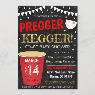 Pregger Kegger Baby Shower-inbjudan Inbjudningar