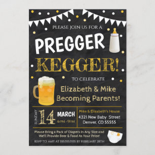 Pregger Kegger Baby Shower-inbjudan Inbjudningar