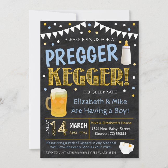 Pregger Kegger Party-inbjudan Inbjudningar (Framsida)