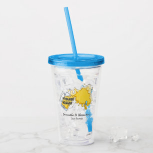 Pregger Kegger Watercolor Beer Co-ED Baby Shower Take Away Mugg