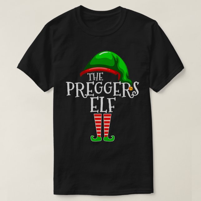 Preggers Elf Group Matching Familjjulgåva T Shirt (Design framsida)