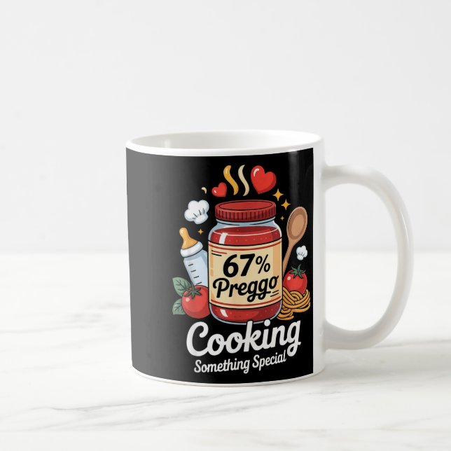 Preggo Sauce Pasta Pregnancy Announcement Funny 67 Kaffemugg (Höger)