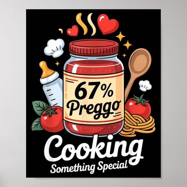 Preggo Sauce Pasta Pregnancy Announcement Funny 67 Poster (Framsidan)