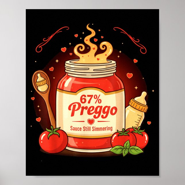 Preggo Sauce Pasta Pregnancy Announcement Funny 67 Poster (Framsidan)