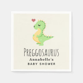 Preggosaurus Cute Dinosaur Baby dusch Pappersservett