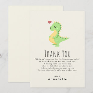 Preggosaurus Cute Dinosaur Baby Shower Tack Kort